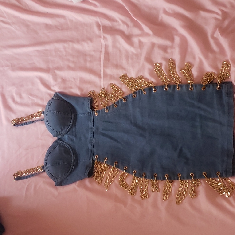 Chains On My Hips Denim Dress